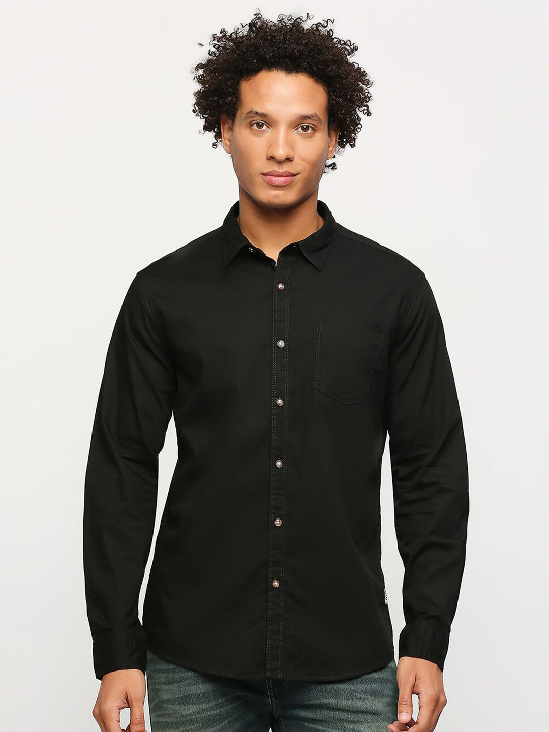 BEAT LONDON by PEPE JEANS Slim Fit Spread Collar Pure Cotton Casual Shirt