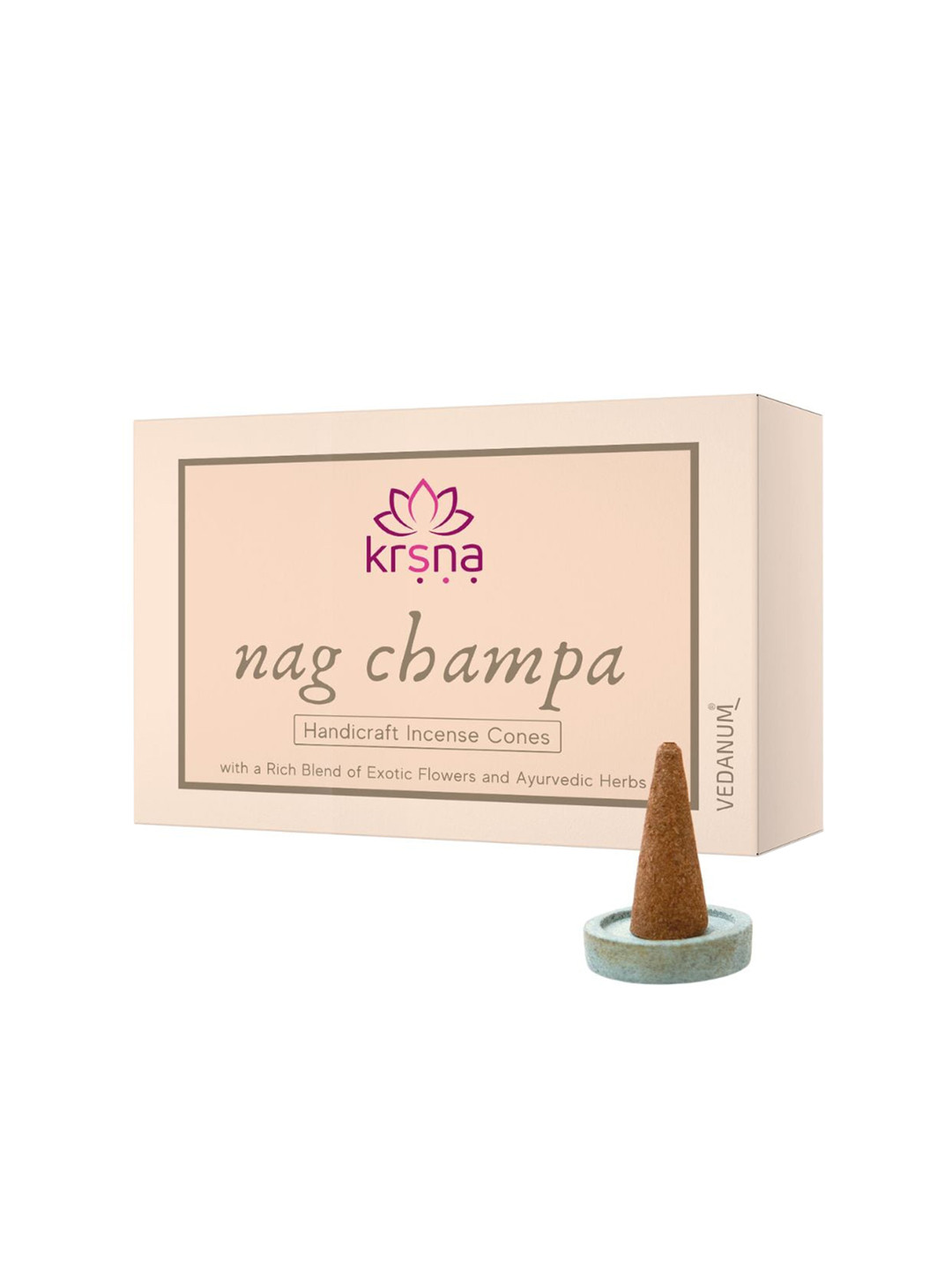 VEDANUM Brown Charcoal Free Nagchampa Incense Cones