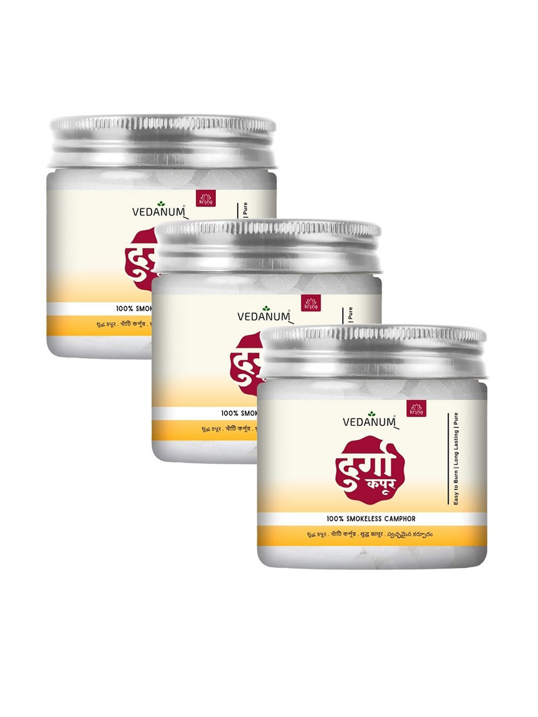 VEDANUM White Low Smoke Camphor Tablets Organic Kapur