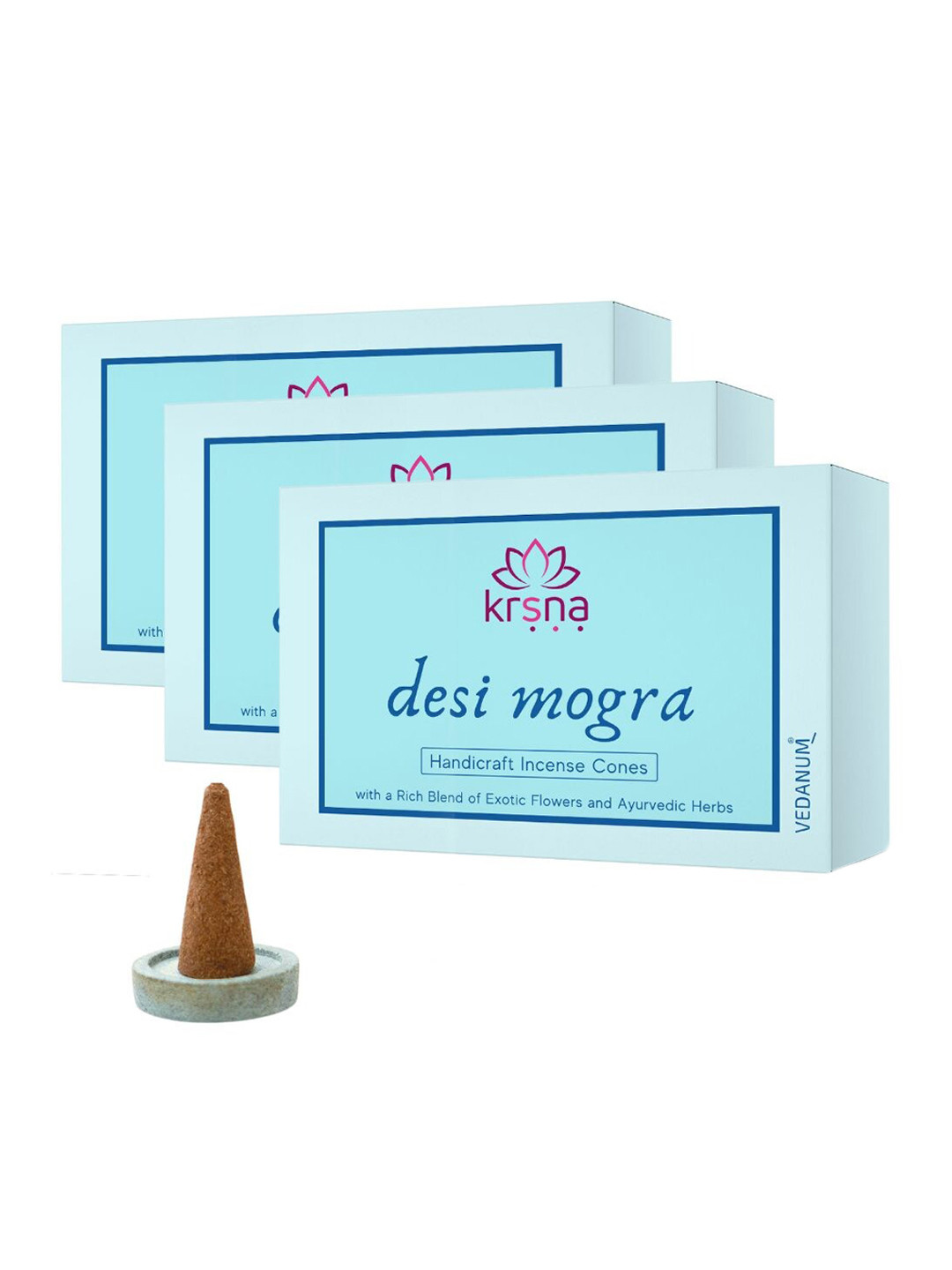 VEDANUM Blue Desi Mogra Dhoop Cones