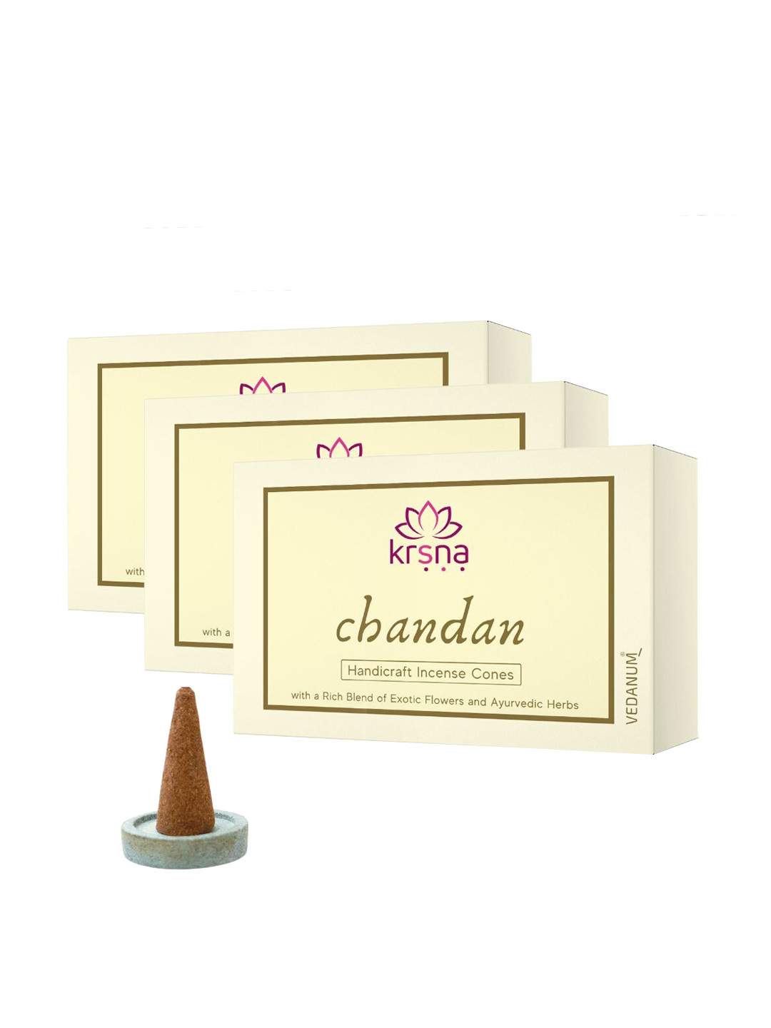 VEDANUM Brown Charcoal Free Chandan Dhoop Cones