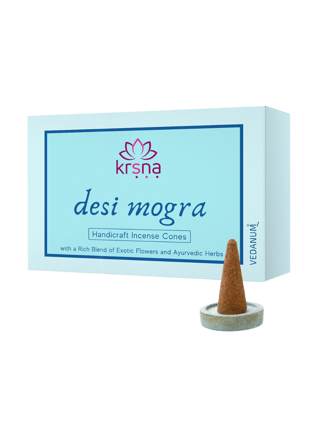 VEDANUM Brown Desi Mogra Incense Cones 60 gm