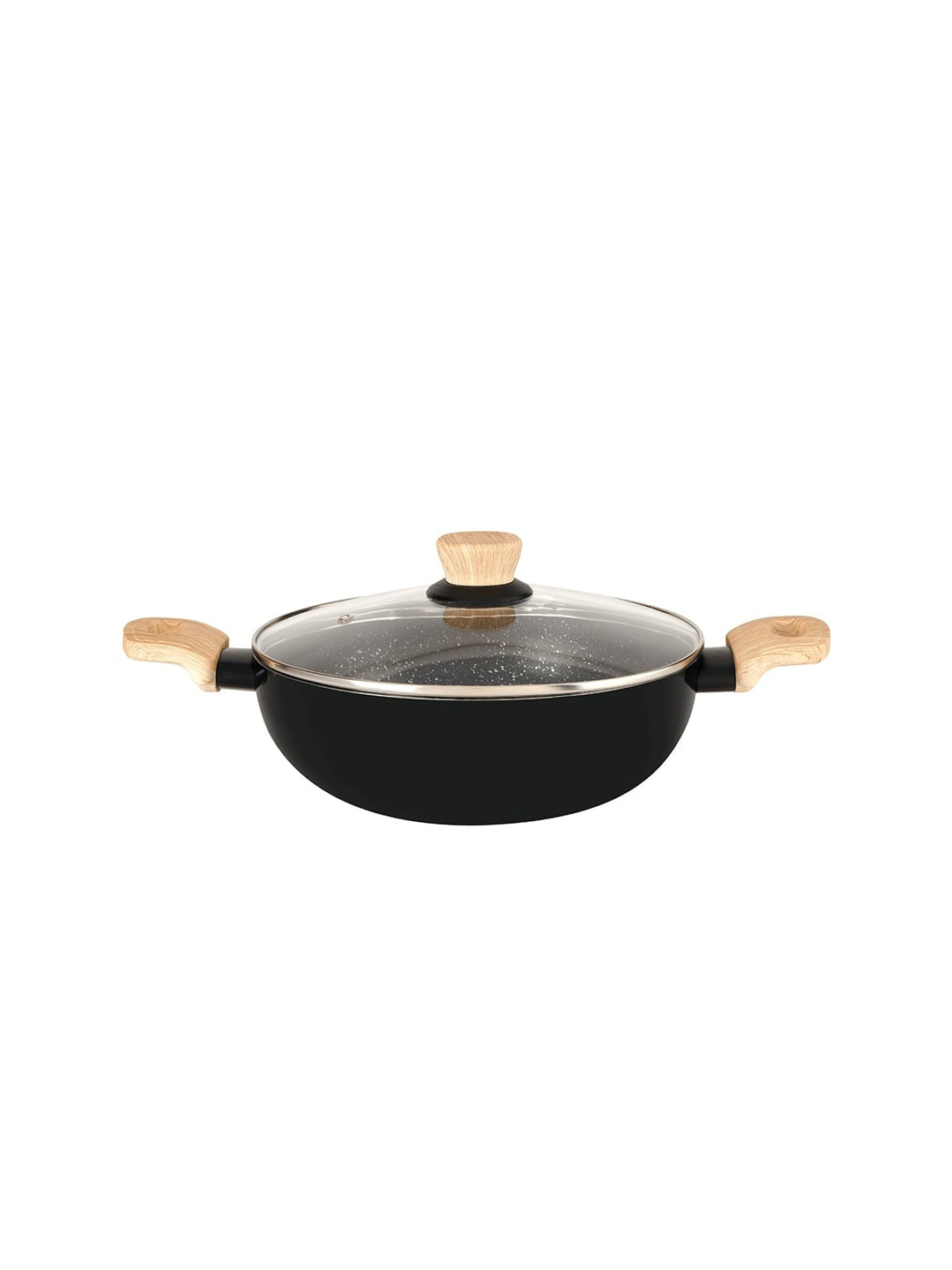 Bergner Bellini Plus Aura 5-Layer Non-Stick 22 cm (2.9 L) Induction Bottom Kadai with Lid