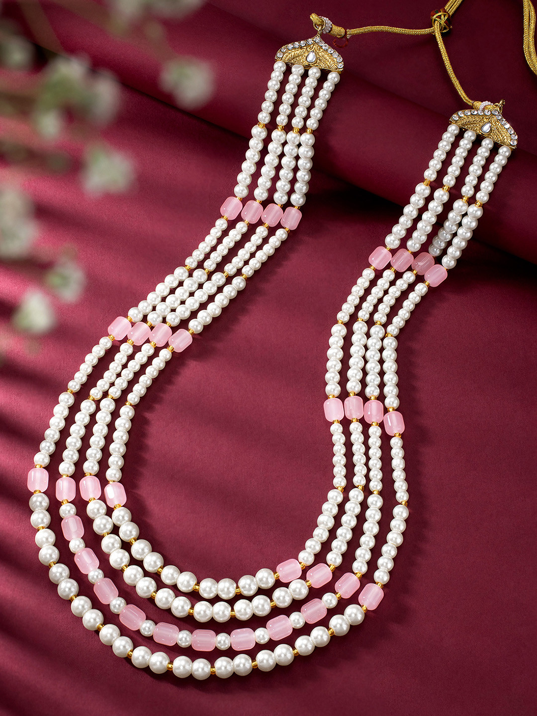 Peora Men Gold-Plated Beaded Necklace
