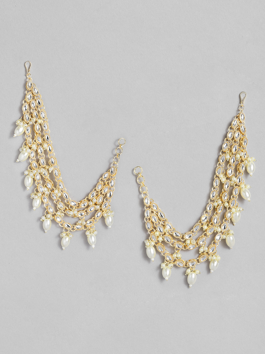Peora Gold-Plated Kundan Contemporary Earrings