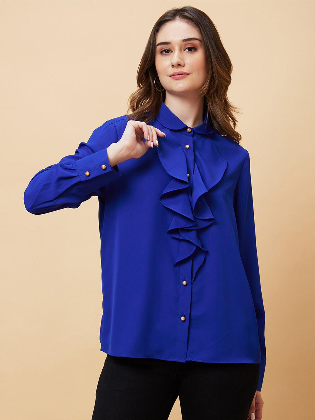 Globus Women Ruffled Shirt Style Top