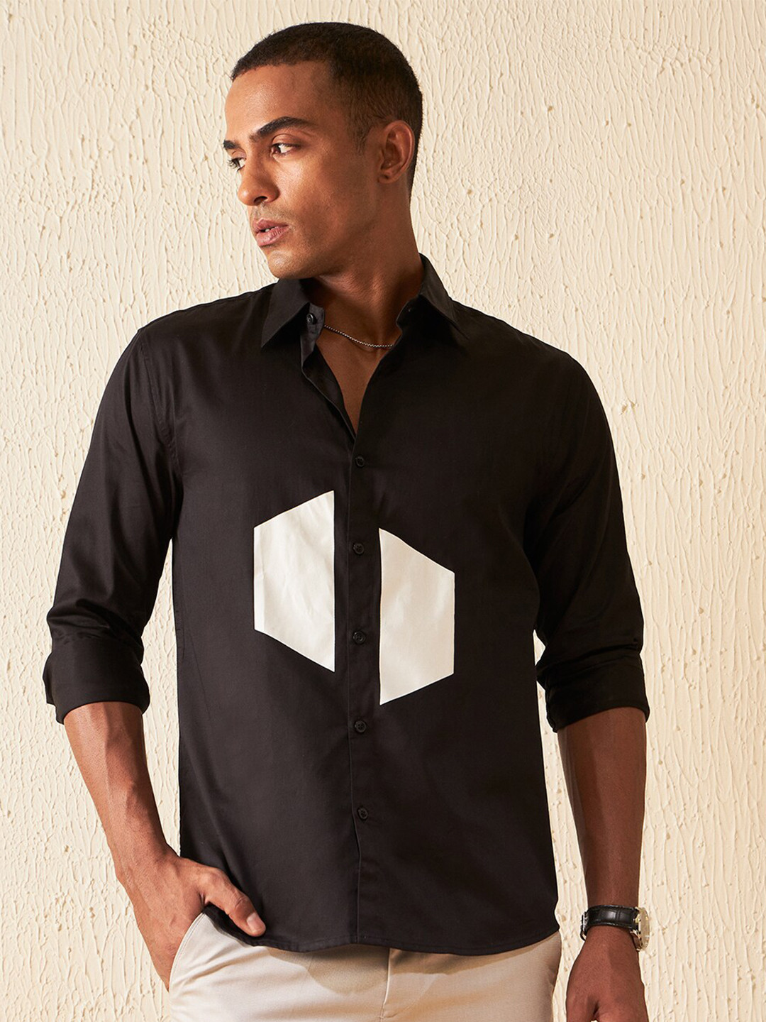 DENNISON Rubber Printed Party Wear Casual Slim Fit Shirt