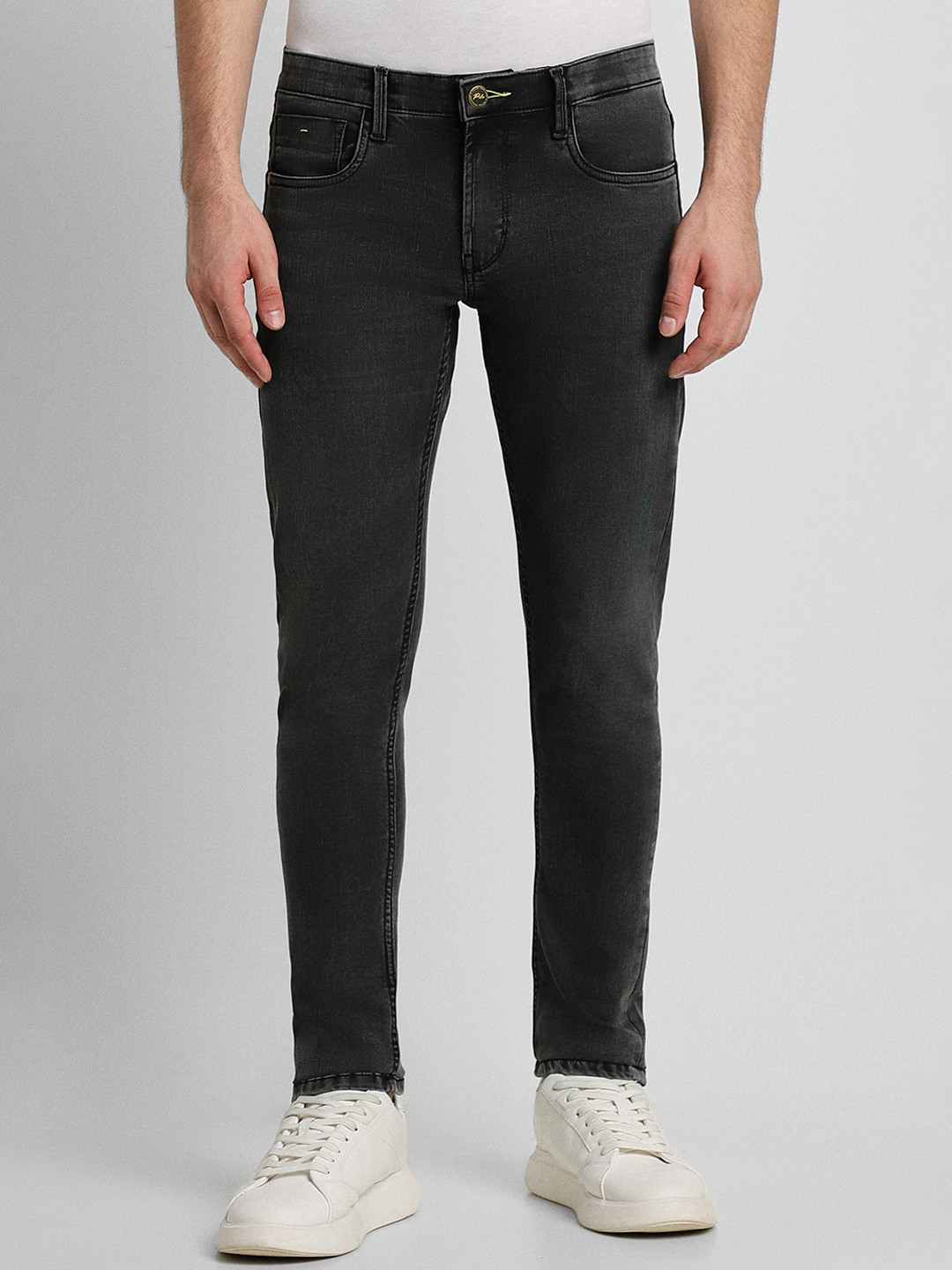 Peter England Men Skinny Fit Low-Rise Light Fade Stretchable Jeans