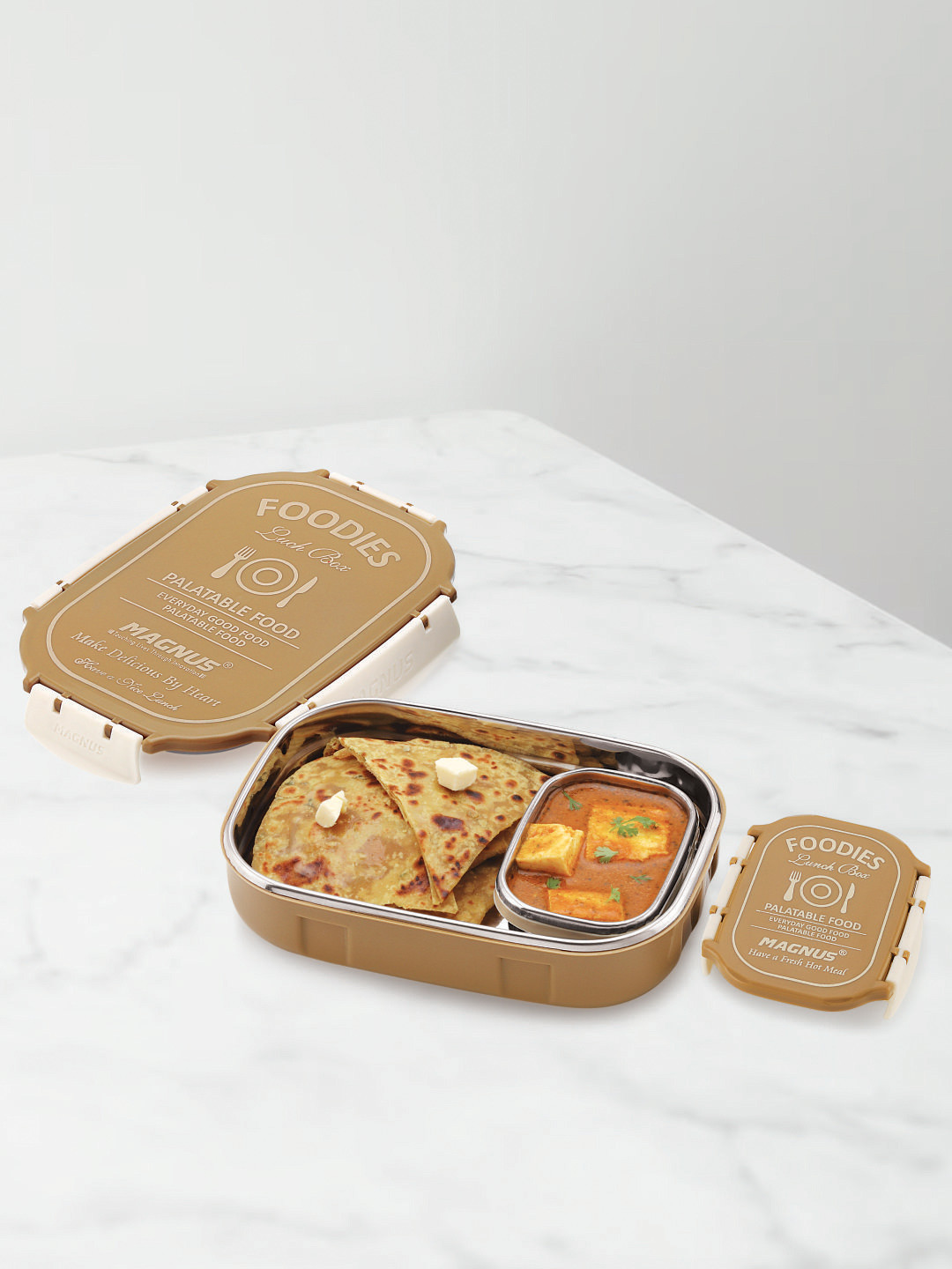 MAGNUS Spike 2-Pcs Brown Stainless Steel Lunch Box