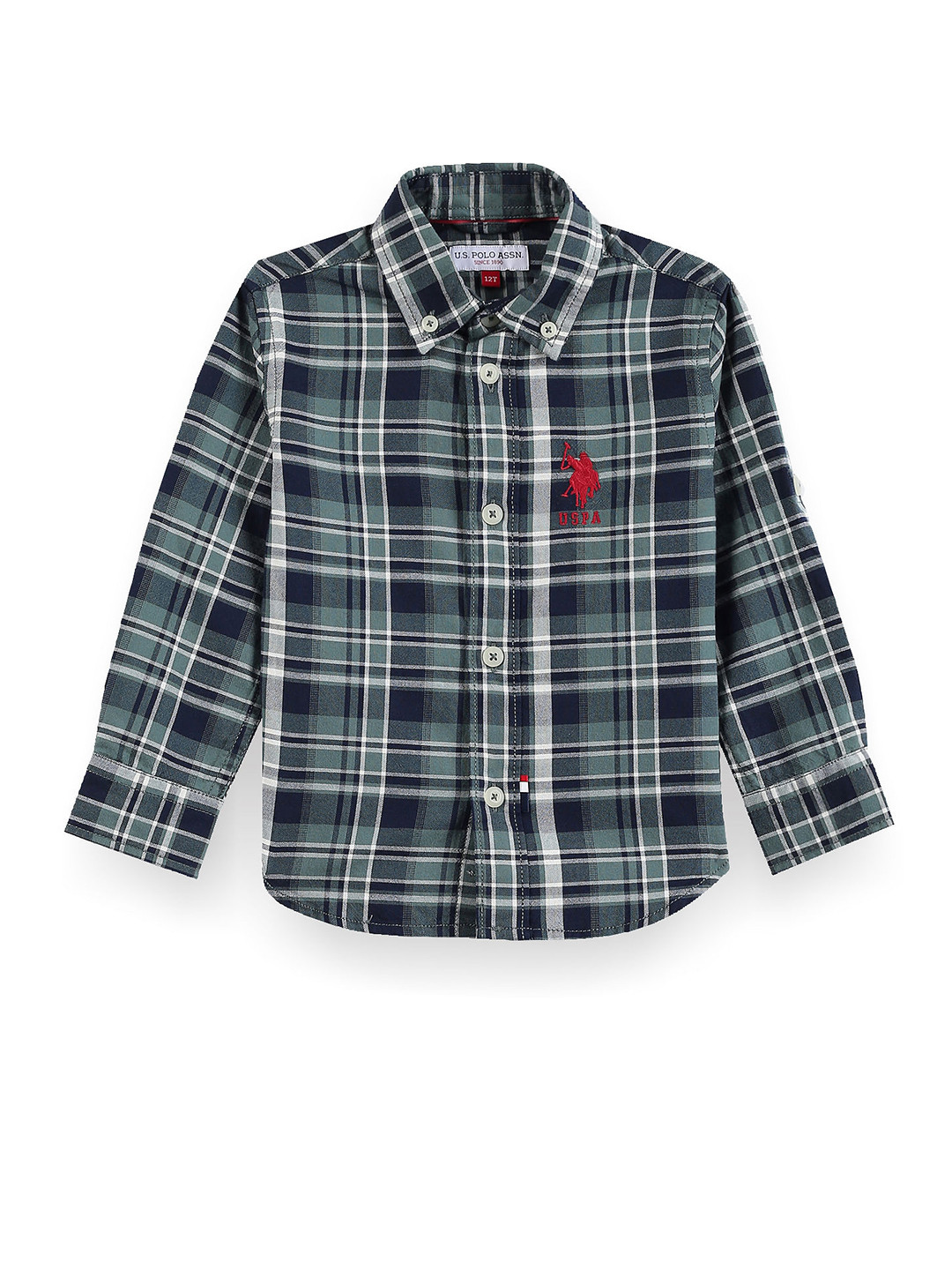 U.S. Polo Assn. Kids Boy Classic Tartan Checked Pure Cotton Casual Shirt