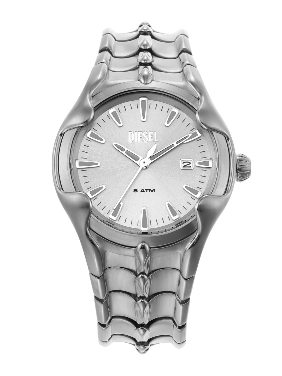 DIESEL Men Textured Dial And Stainless Steel Straps Analogue Watch DZ2185