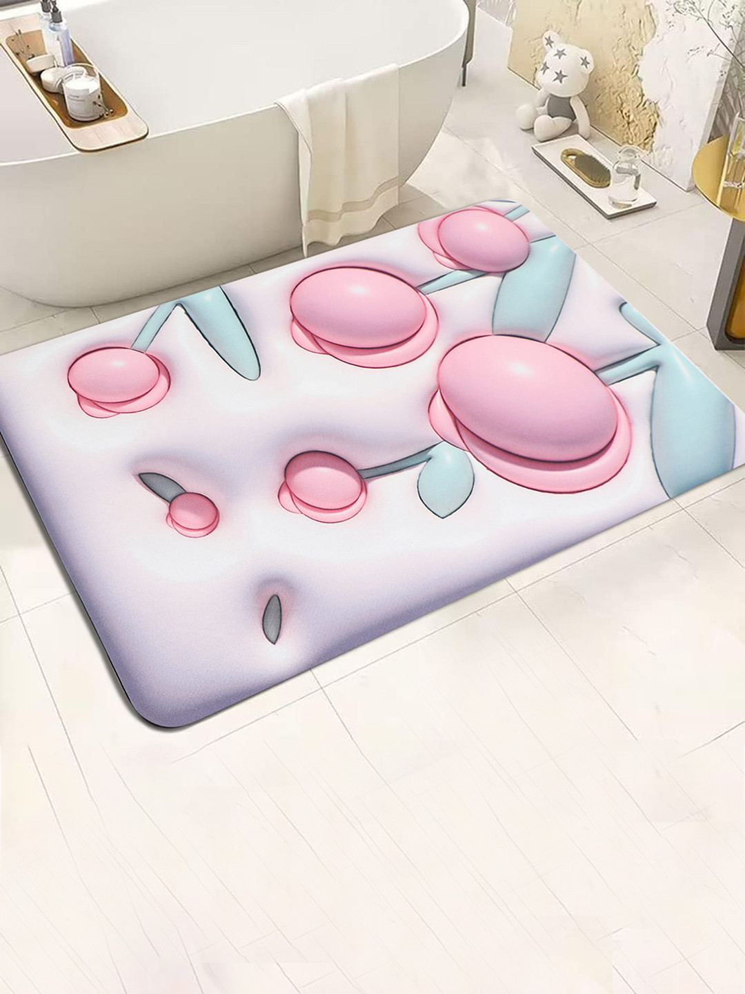 Dakshya Industries Purple 3D Printed Anti-Slip Doormat