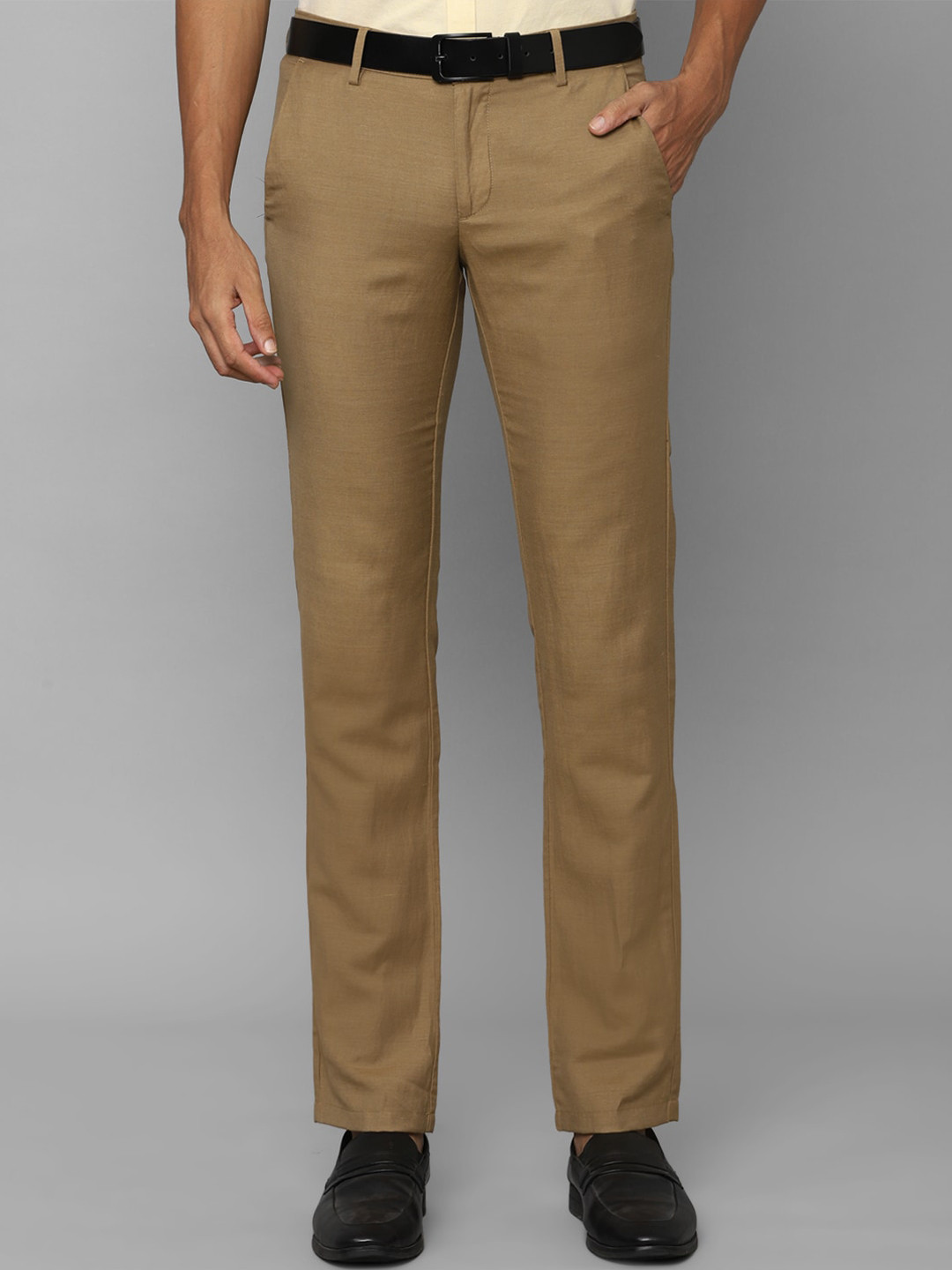 Allen Solly Men Textured Tailored Slim Fit Casual Trousers