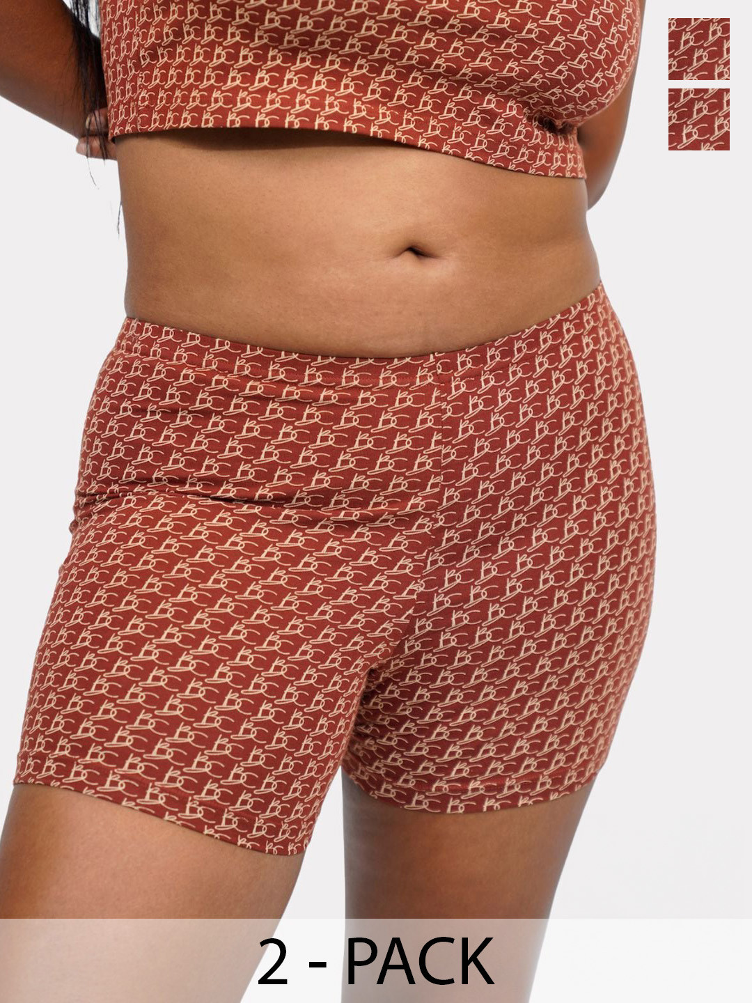 Butt-Chique Pack of 2 Patterned Boy Shorts Briefs