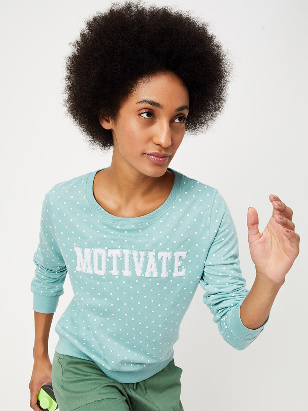 max Typography Printed Round Neck Cotton Pullover Sweatshirt