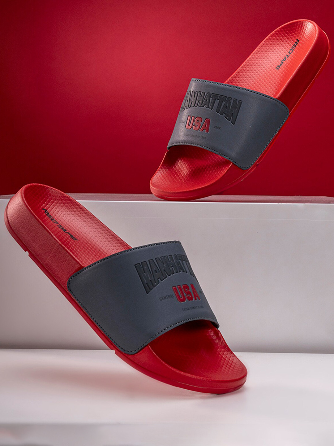 Red Tape Men Printed Sliders
