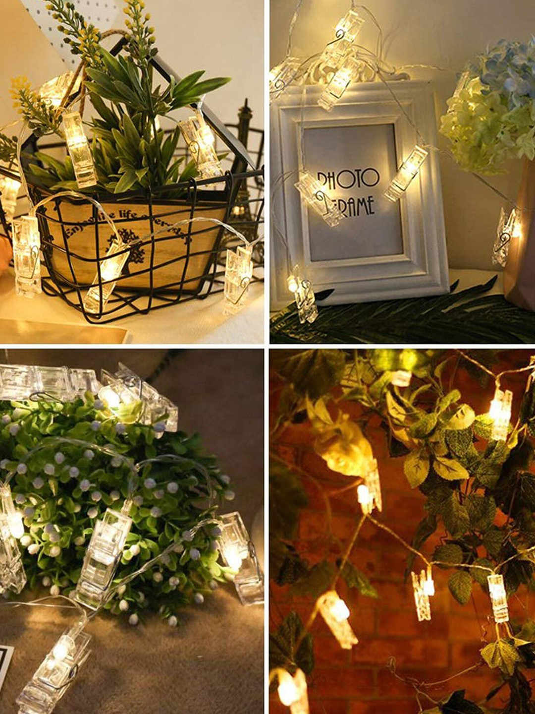 The Purple Tree White Photo Clip String Lights