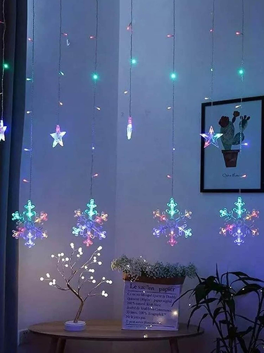 The Purple Tree Blue & Pink Tangle-Free Wire String Lights