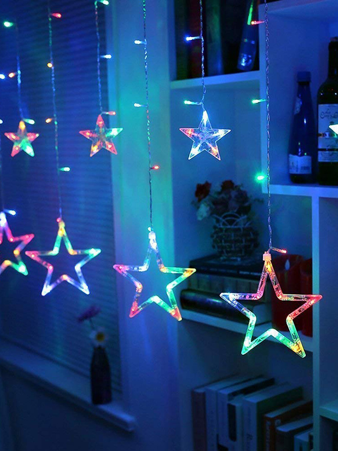 The Purple Tree Blue & Green Star Bulb Long Lasting String Lights