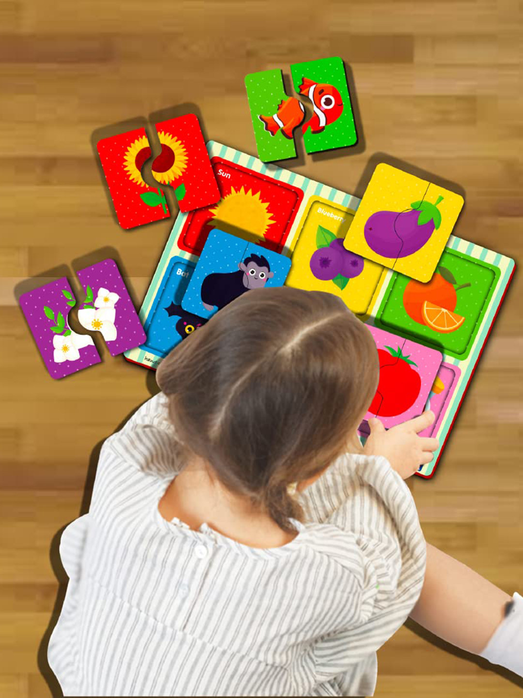 Mini Leaves Kids Set Of 6 2 Pieces Colours Mix and Match Wooden Puzzles