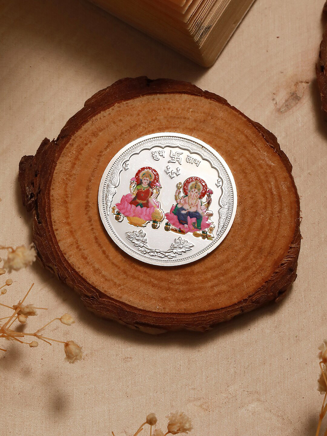 Saraf RS Jewellery Goddess Lakshmi & Lord Ganesh Silver Coin-10gram