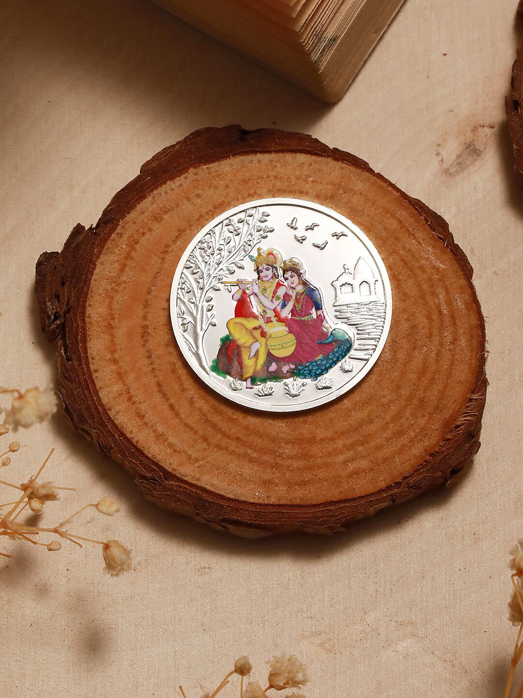 Saraf RS Jewellery Radha Krishna Silver Coin-10gram