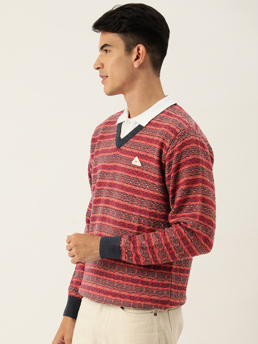 Monte Carlo Men Self Design Woollen Pullover