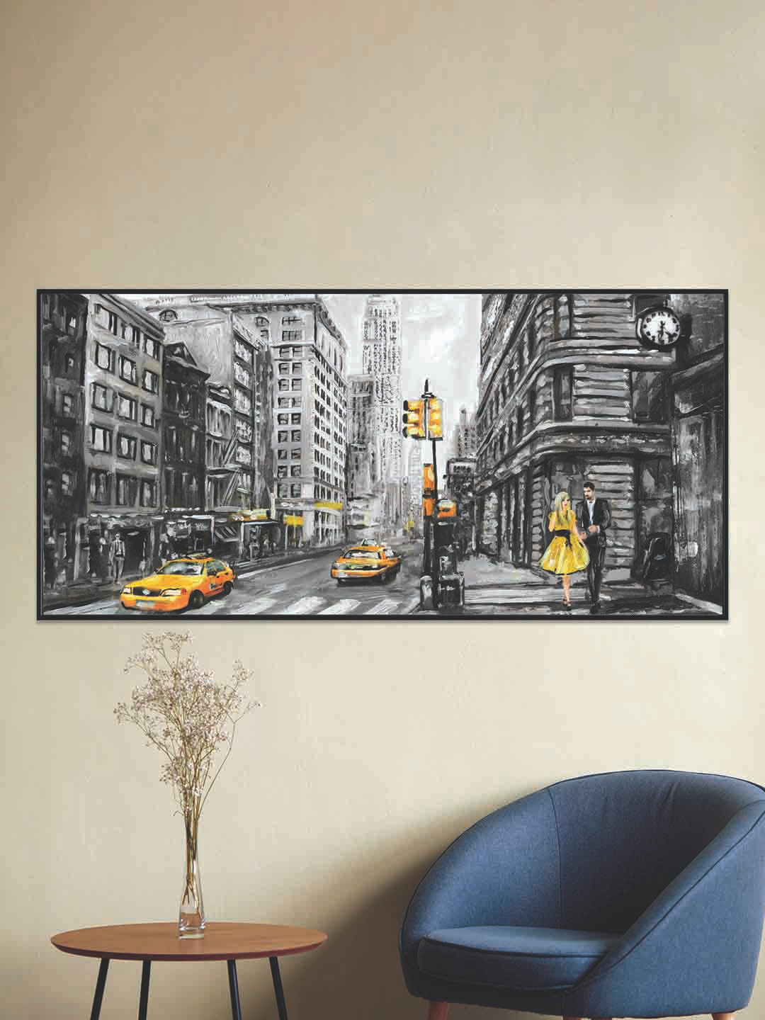 Art Street Black & White Abstract New York City Printed Wall Art