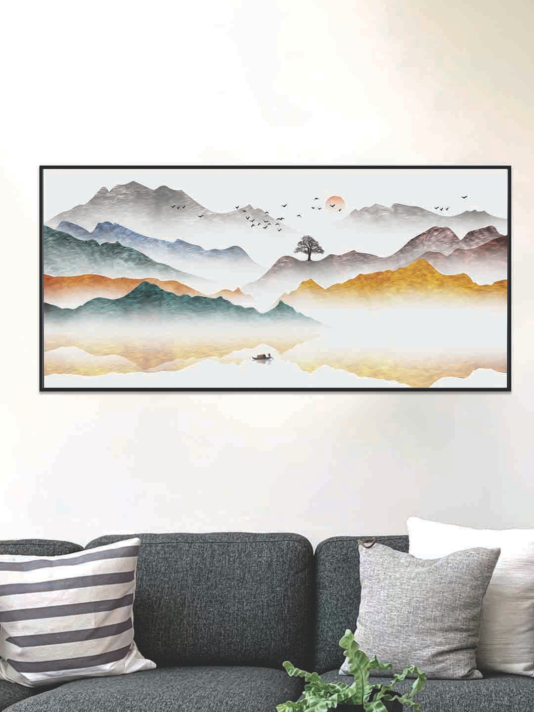 Art Street Mountain Series Canvas Wall Rectangle Paintings Wall Art - 46 x 22 In