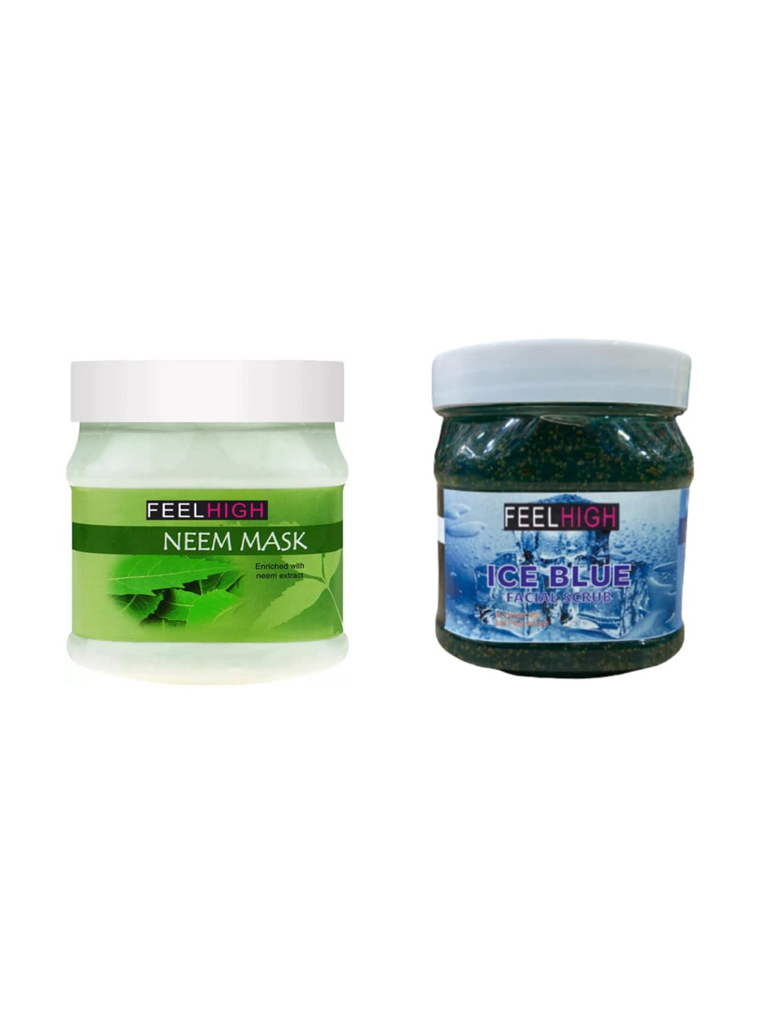 FEELHIGH Set of Neem Mask & Ice Blue Scrub - 500 ml each