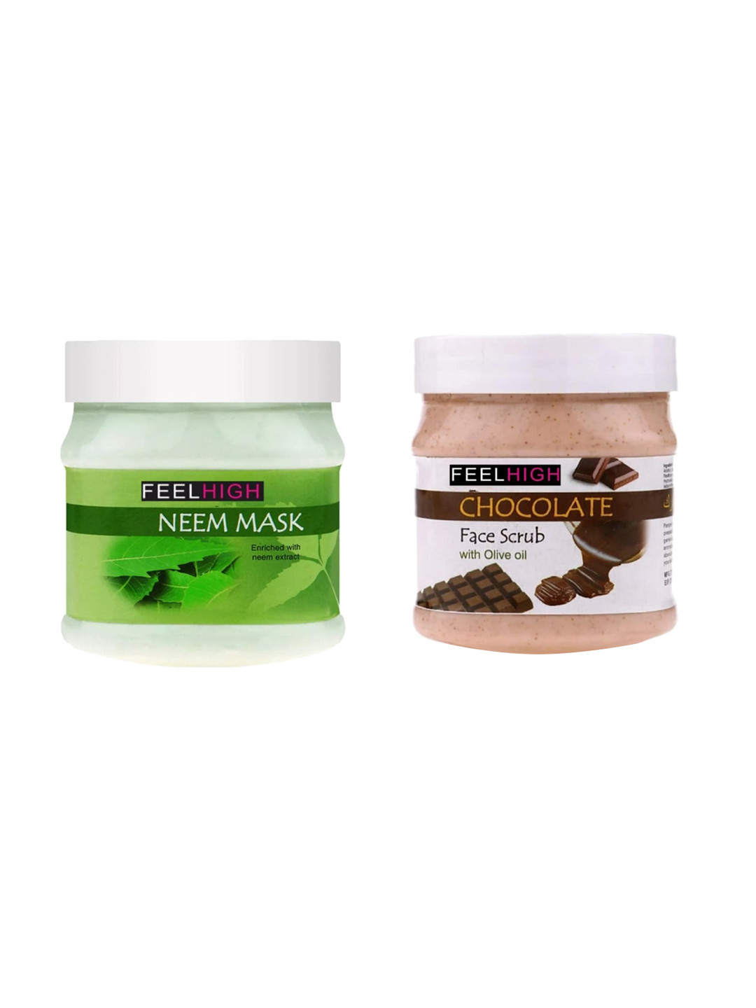 FEELHIGH Set Of 2 Neem Mask & Choclate Scrub- 500ml Each