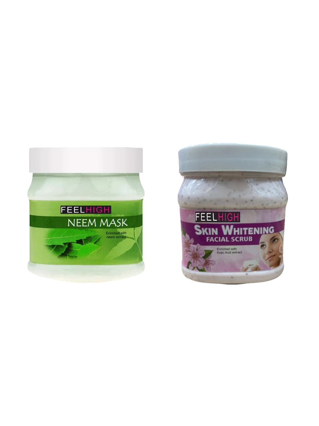 FEELHIGH Set of Neem Mask & Skin Whitening Scrub - 500 ml each
