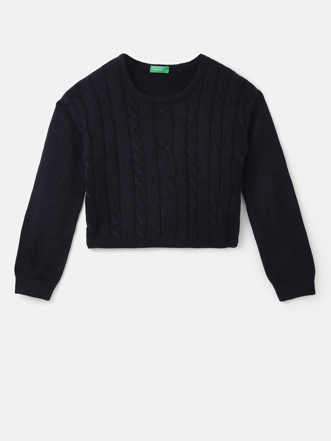 United Colors of Benetton Girls  Cable Knit Pullover