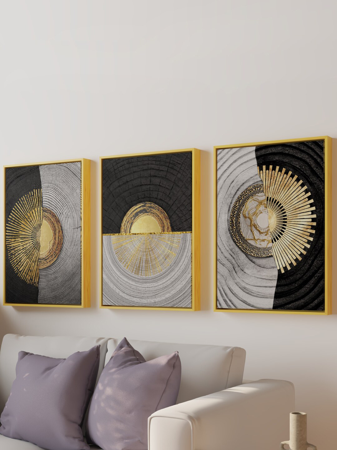 Art Street Canvas 3 Piece Wall Square Paintings Wall Art -23 x 54 In