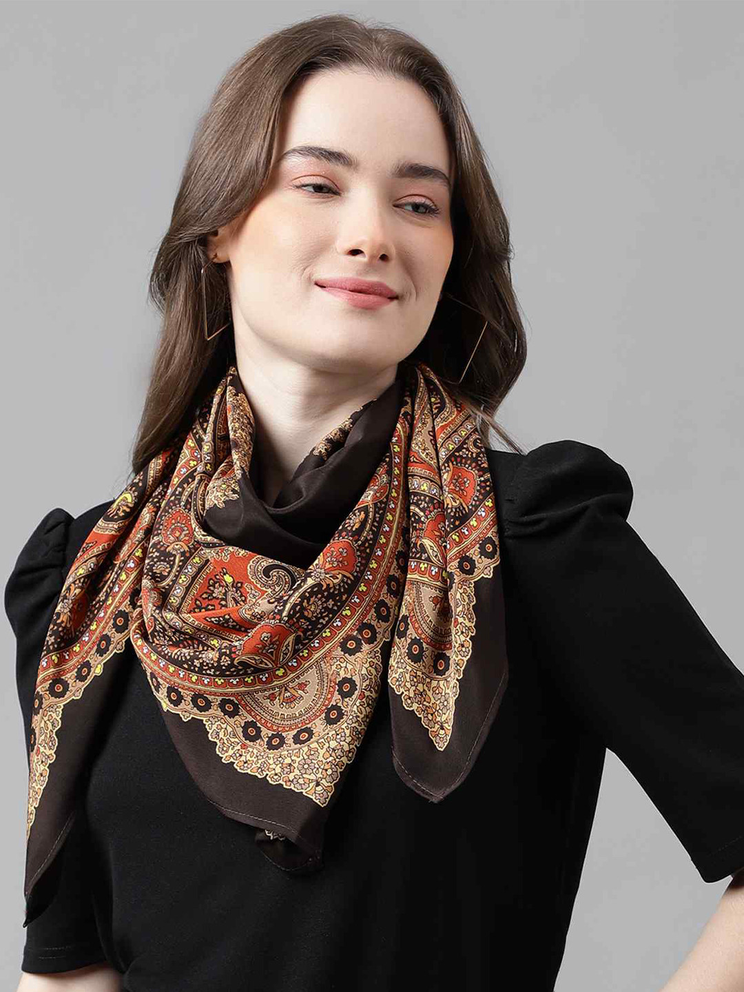 Tossido Paisley Printed Scarf And Bag Scarf Set