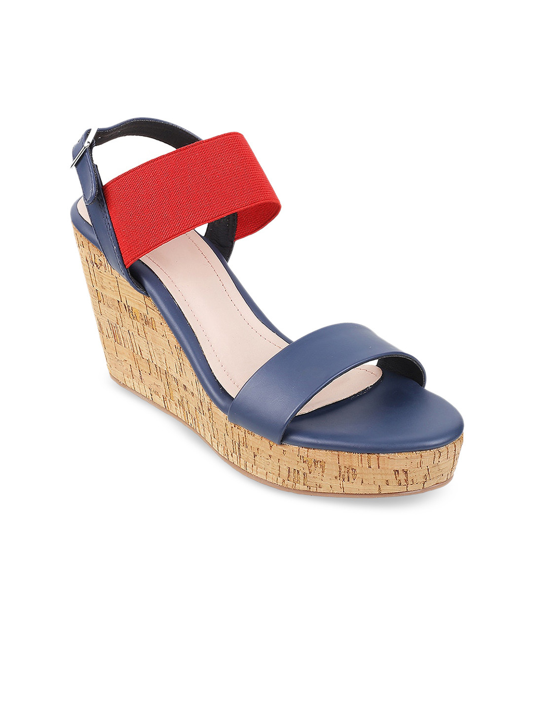 Mochi Colourblocked Wedges With Buckle Closure
