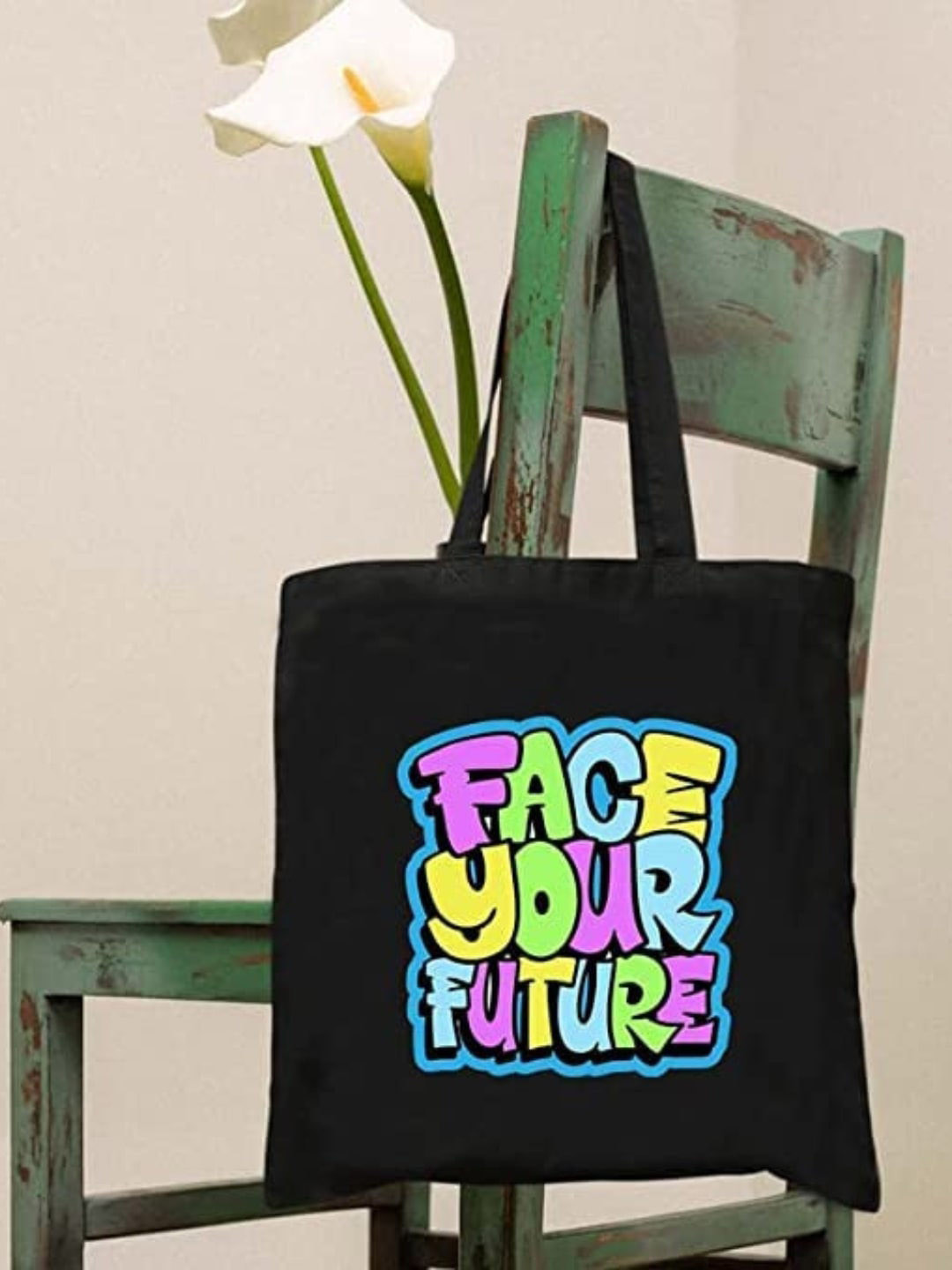 THEYAYACAFE Typography Printed Structured Tote Bag