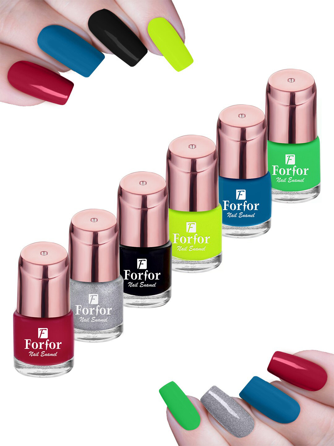 FORFOR Perfect Stay Rose Gold 6 Rose Nail Polish - 6ml Each - 1106-112-118-116-117-105