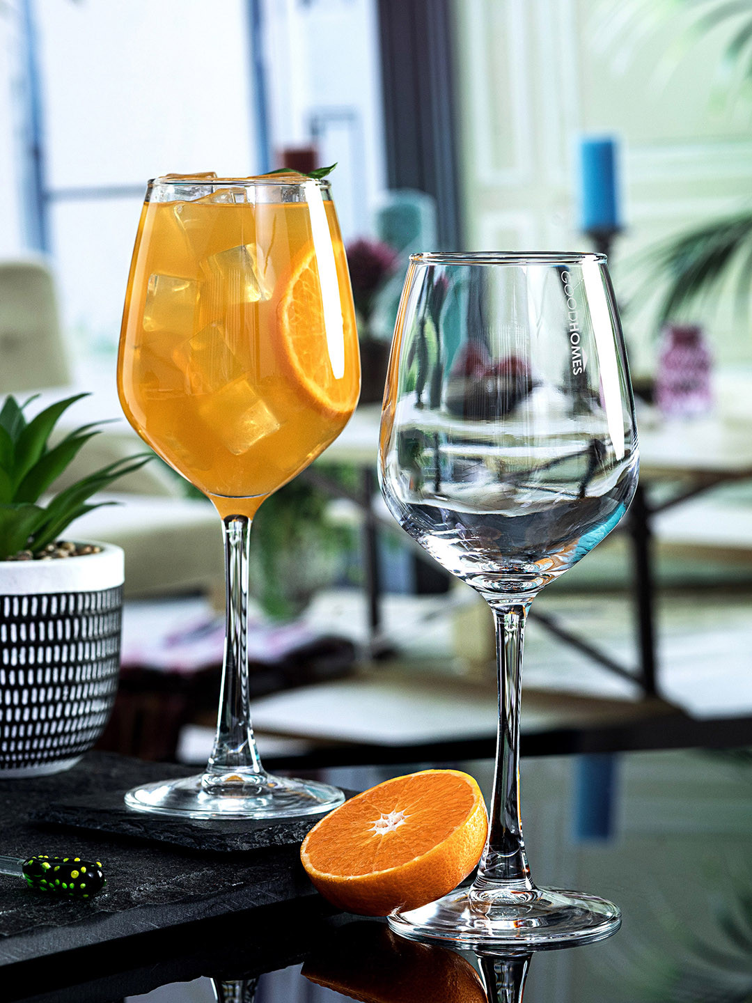 GOODHOMES Transparent 6-Pieces Glass Cocktail Glasses 360 ml Each