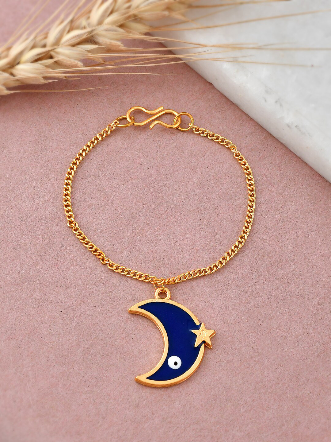 Silvermerc Designs Gold Plated Evil Eye Charm Bracelet