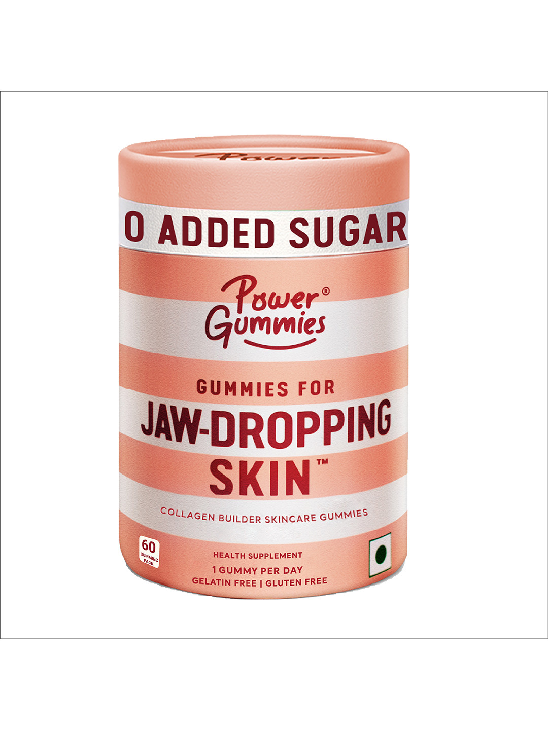 Power Gummies Jaw Dropping Skin Gummies for Lemon Twist Flavour with 0 Sugar - 60 Gummies