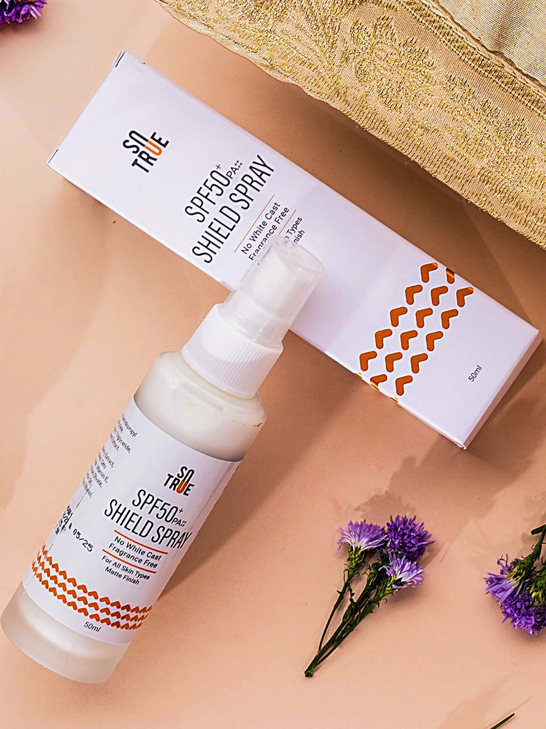 SOTRUE SPF50+ Shield No White Cast Matte Finish Sunscreen Spray - 50 ml