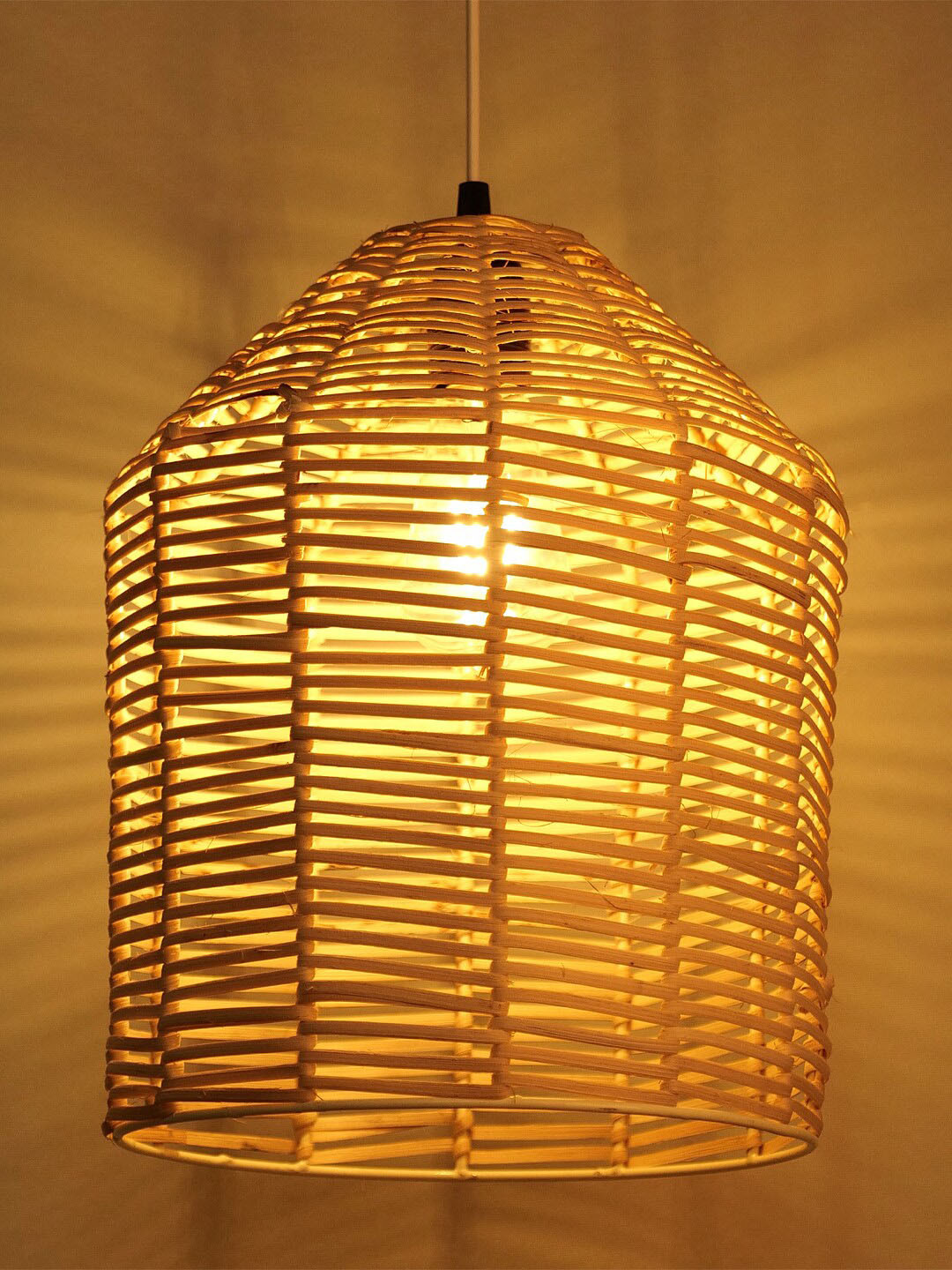 Decazone Beige Rattan Hanging Pendant Lamp