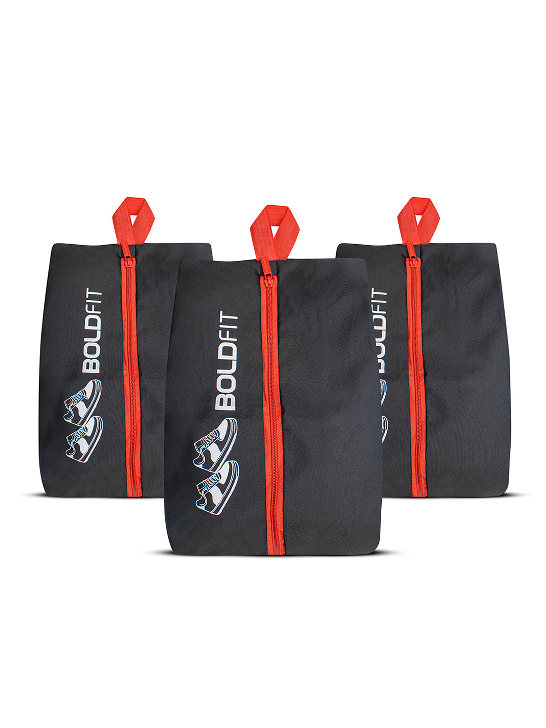 BOLDFIT Set Of 3 Printed Travel Shoe Organisers