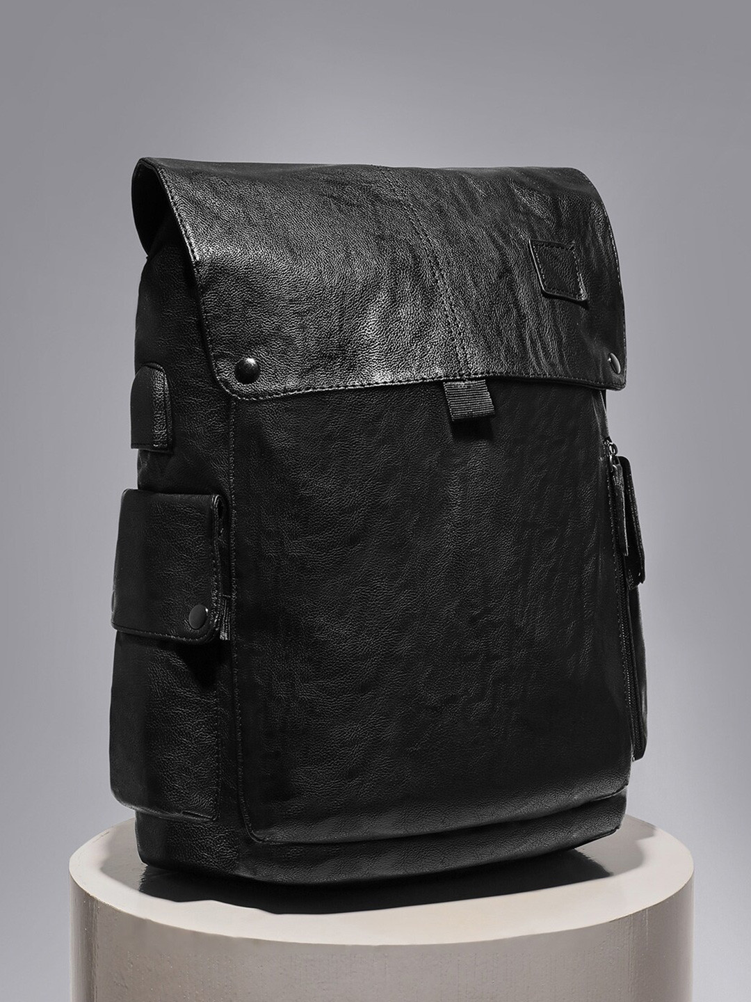 French Accent Textured Backpack with USB Charging Port - Up to 18 inch