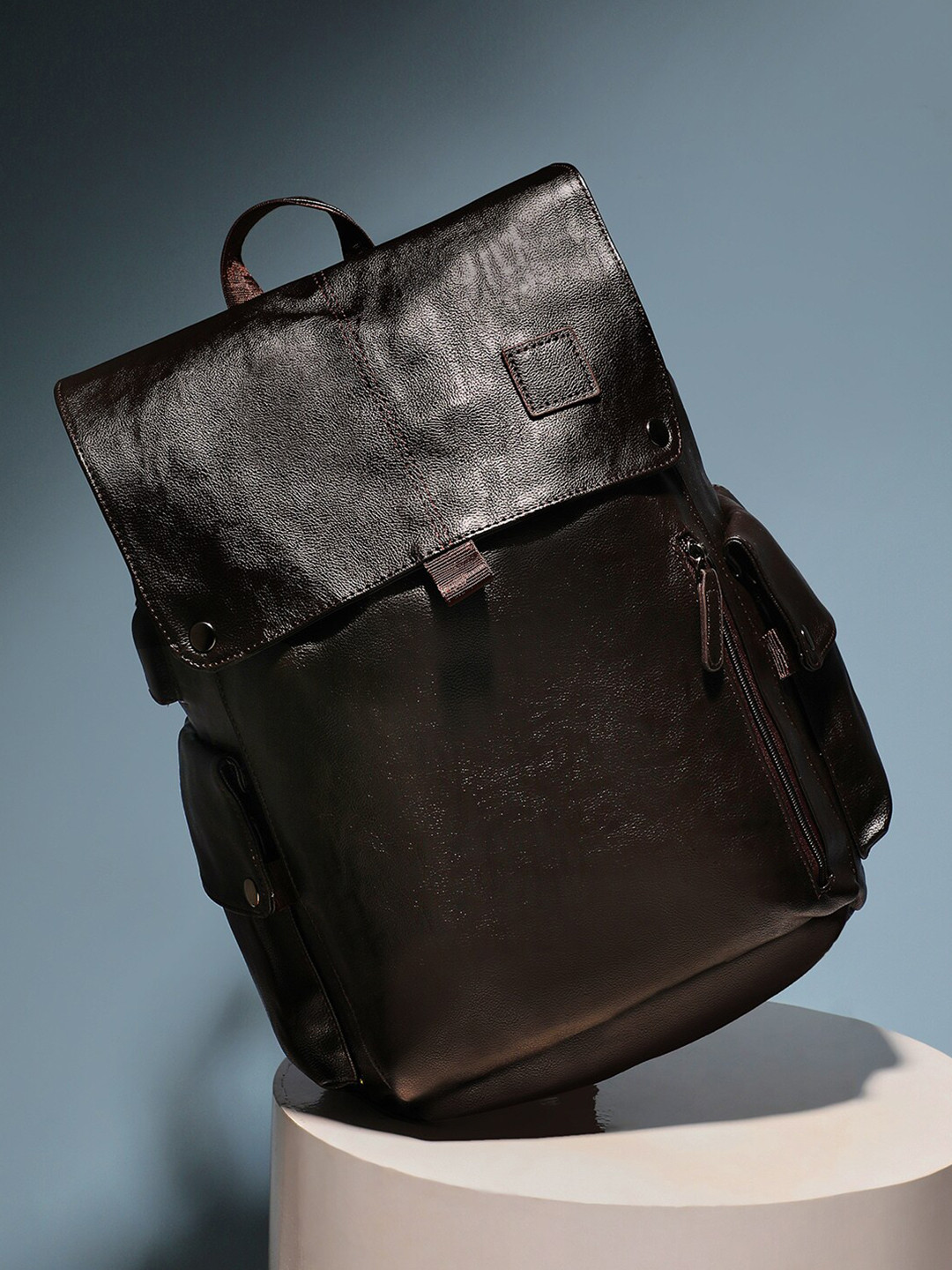 French Accent Men Side Pouch Backpack With USB Charging Port