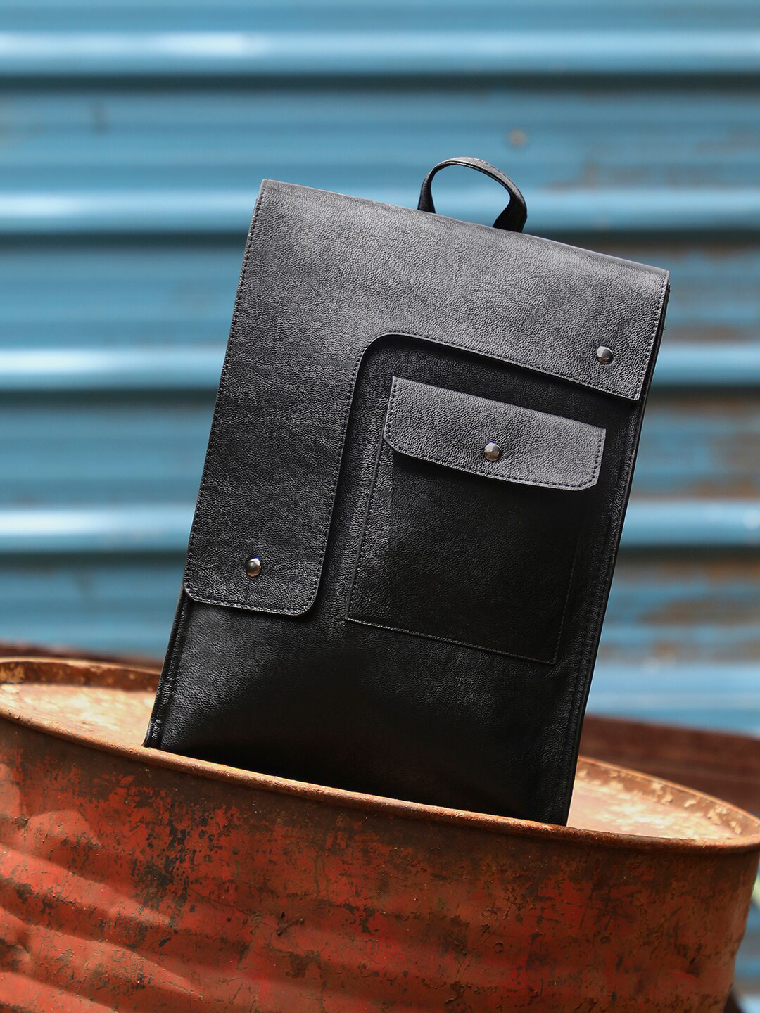 French Accent Asymmetrical Slim Backpack