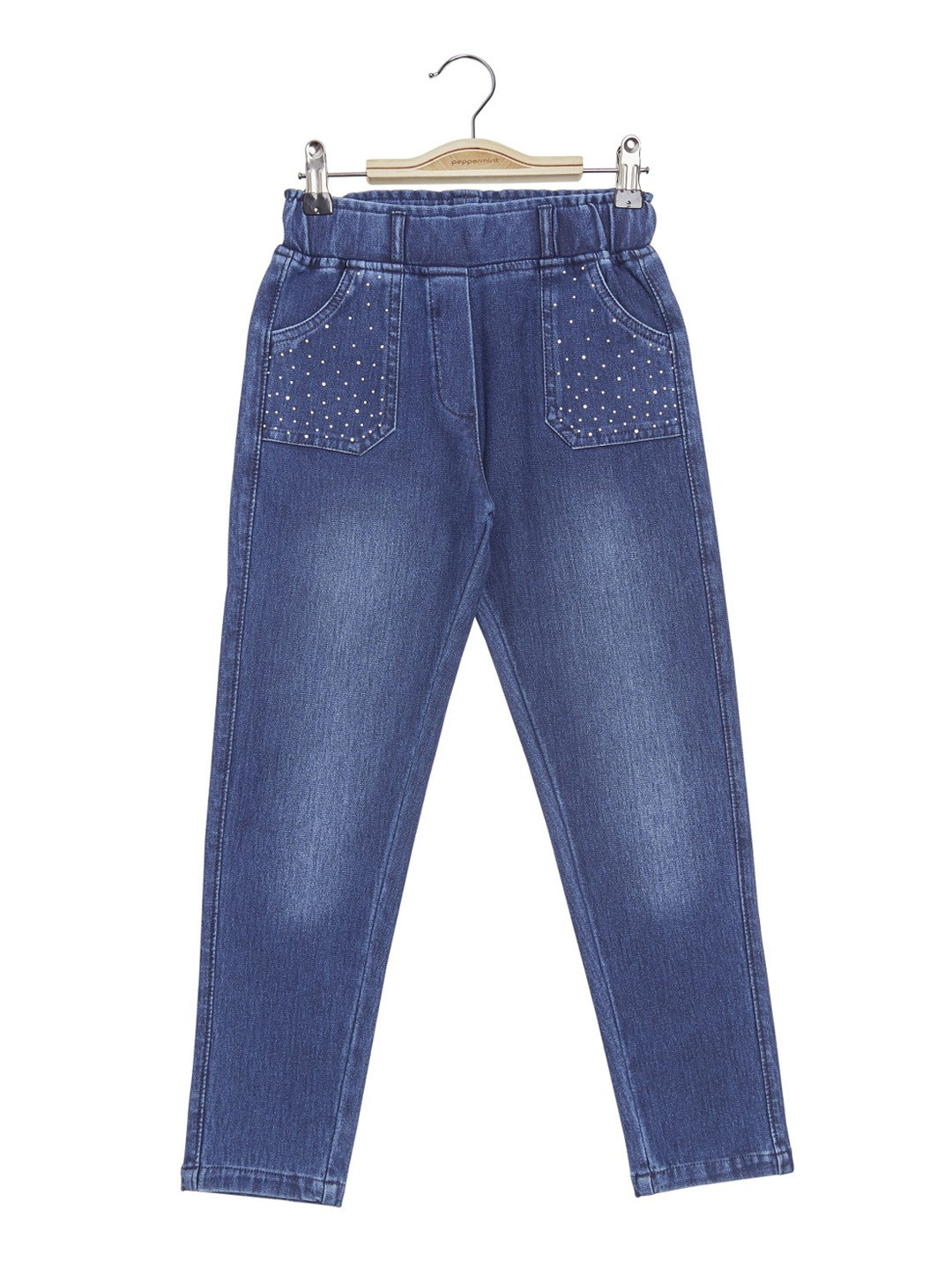 Peppermint Girls Classic Flat-Front Faded High-Rise Denim Cotton Culottes