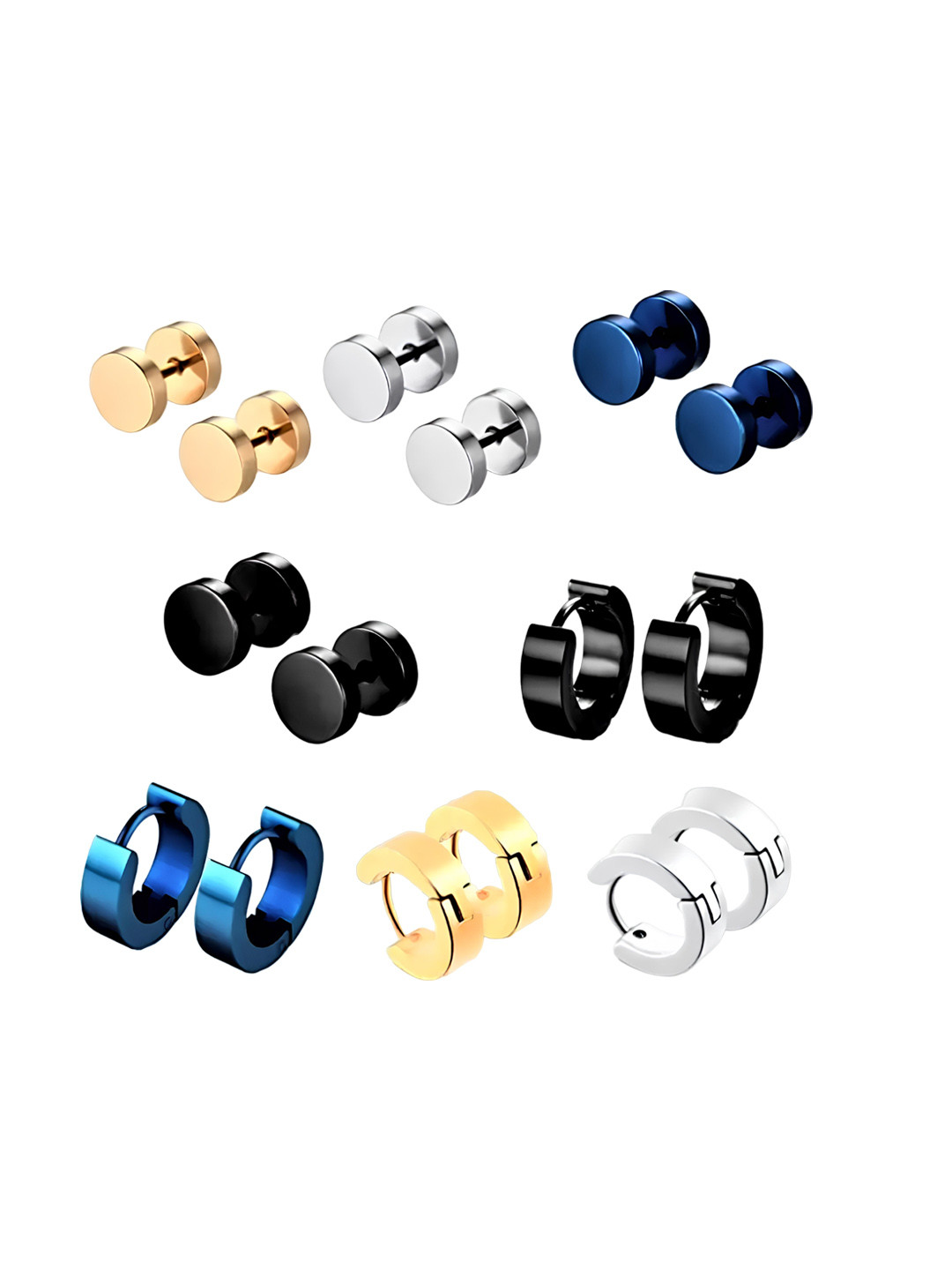 KARISHMA KREATIONS Set of 8 Contemporary Studs Earrings