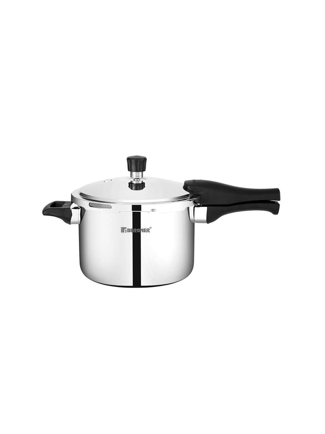 BERGNER Trimax Silver Tri-Ply Stainless Steel Induction Base Outer Lid Pressure Cooker-3 L